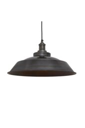 Industville Brooklyn Step Pendant, 16 Inch, Pewter, Pewter Holder in Dark Grey - thumbnail 1