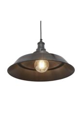 Industville Brooklyn Step Pendant, 16 Inch, Pewter, Pewter Holder in Dark Grey - thumbnail 2