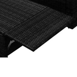 Berkfield Home 2 Piece Garden Lounge Set with Cushions Poly Rattan Black - thumbnail 5