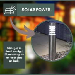 Marco Paul Solar Powered Orion Bollard Stake Light in Silver - thumbnail 5