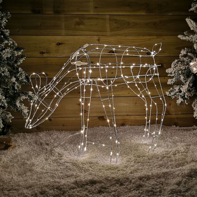 Samuel Alexander 63cm Outdoor Twinkling LED Grazing Reindeer Christmas Decoration in Warm White in Beige - image 1