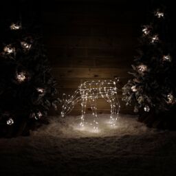 Samuel Alexander 63cm Outdoor Twinkling LED Grazing Reindeer Christmas Decoration in Warm White in Beige - thumbnail 2