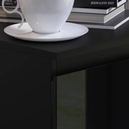 NESTLUNE Black 4 Drawer Chest Of Drawers Bedside High - Size: 100 cm x 15 cm - thumbnail 5