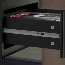 NESTLUNE Black 4 Drawer Chest Of Drawers Bedside High - Size: 100 cm x 15 cm - thumbnail 6