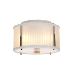 Loops 2 Bulb Ceiling Pendant White Satin Painted Highly Polished Nickel LED E27 60W in Metallics - thumbnail 2