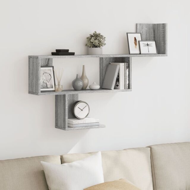 Berkfield Home Wall Shelf Grey Sonoma 100x15x70 cm Engineered Wood - Size: 100 x 15 x 70 cm - image 1