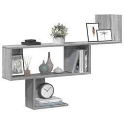 Berkfield Home Wall Shelf Grey Sonoma 100x15x70 cm Engineered Wood - Size: 100 x 15 x 70 cm - thumbnail 3