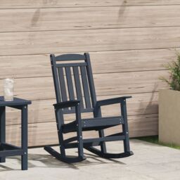 Berkfield Home Garden Rocking Chair Navy Blue 70x92x108 cm HDPE - Size: 70 x 92 x 108 cm