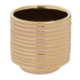 Orsina Haldis Small Ceramic Planter in Gold - thumbnail 3