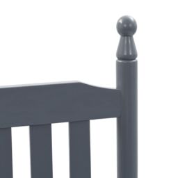 Berkfield Home Rocking Chair with Curved Seat Grey Poplar Wood - thumbnail 5