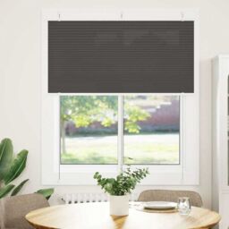 Berkfield Home Pleated Blind Black 120x100 cm Fabric Width 119.4 cm Polyester - thumbnail 2