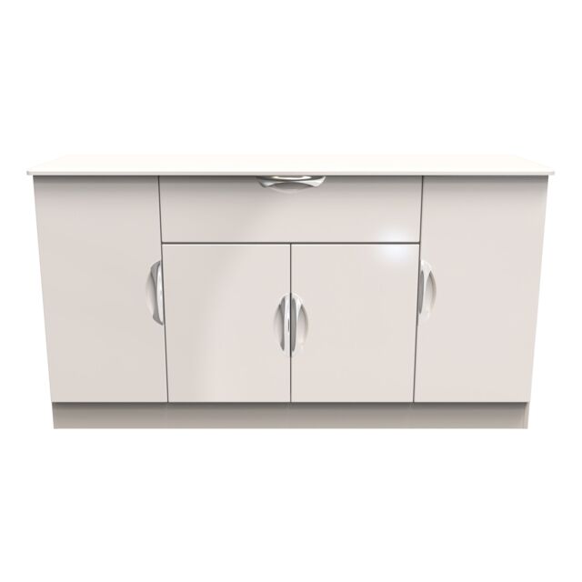 Ready Assembled 2 U Holborn 4 Door 1 Drawer Wide Unit (Ready Assembled) in Taupe - Size: Large - image 1
