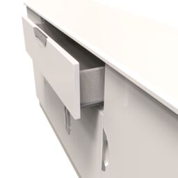 Ready Assembled 2 U Holborn 4 Door 1 Drawer Wide Unit (Ready Assembled) in Taupe - Size: Large - thumbnail 6