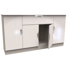 Ready Assembled 2 U Holborn 4 Door 1 Drawer Wide Unit (Ready Assembled) in Taupe - Size: Large - thumbnail 7