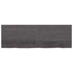 Berkfield Home Wall Shelf Dark Grey 180x60x(2-4) cm Treated Solid Wood Oak in Brown - thumbnail 2