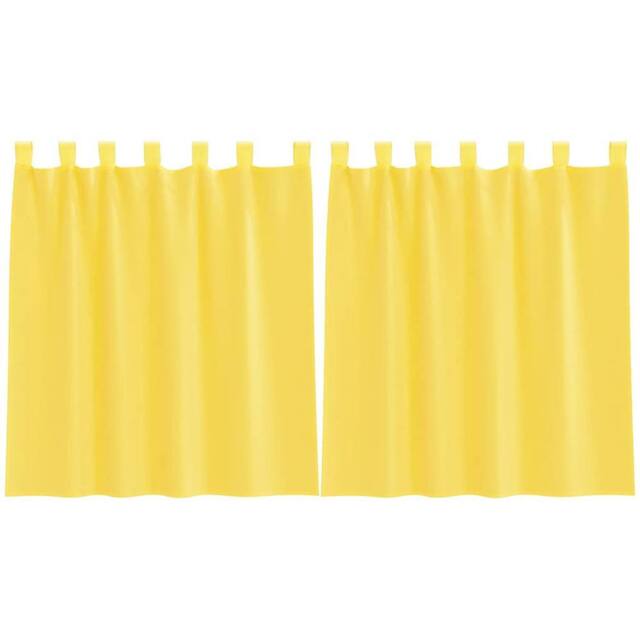 Berkfield Home Voile Curtains with Loops 2 pcs Yellow 140x140 cm - image 1