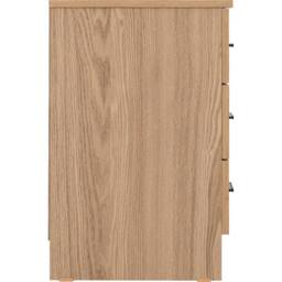FORGEVIO 3 Drawer Bedside Chest Natural Oak Effect Bedroom Storage Modern in Brown - thumbnail 5