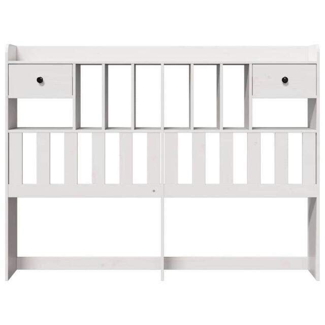 Berkfield Home Headboard with Storage White 140 cm Solid Wood Pine - image 1