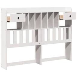 Berkfield Home Headboard with Storage White 140 cm Solid Wood Pine - thumbnail 4
