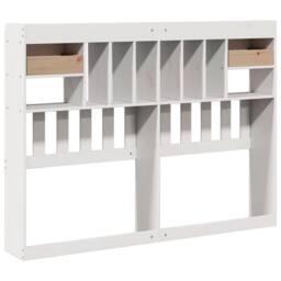 Berkfield Home Headboard with Storage White 140 cm Solid Wood Pine - thumbnail 6