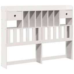 Berkfield Home Headboard with Storage White 140 cm Solid Wood Pine - thumbnail 3