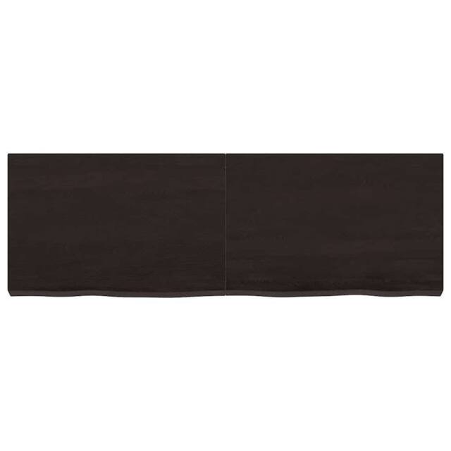 Berkfield Home Table Top Dark Grey 120x40x(2-6) cm Treated Solid Wood Oak in Charcoal - image 1