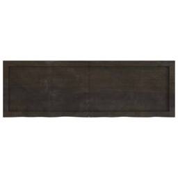 Berkfield Home Table Top Dark Grey 120x40x(2-6) cm Treated Solid Wood Oak in Charcoal - thumbnail 3