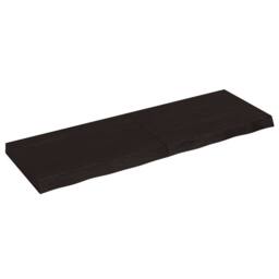 Berkfield Home Table Top Dark Grey 120x40x(2-6) cm Treated Solid Wood Oak in Charcoal - thumbnail 2