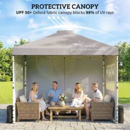 OUTSUNNY Pop Up Gazebo Waterproof Height Adjustable 3 x 3 (m) Grey - Size: 3m x 3m - thumbnail 6