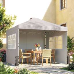 OUTSUNNY Pop Up Gazebo Waterproof Height Adjustable 3 x 3 (m) Grey - Size: 3m x 3m - thumbnail 1