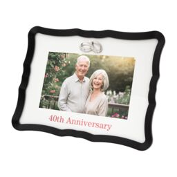 Happy Homewares 40th Anniversary Landscape 4x6 Frame with Red Text & Silver Rings - thumbnail 3