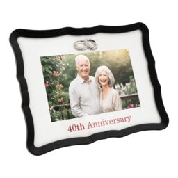 Happy Homewares 40th Anniversary Landscape 4x6 Frame with Red Text & Silver Rings - thumbnail 2