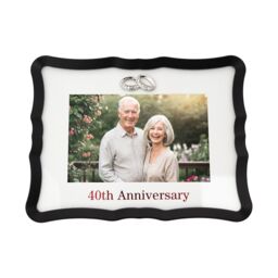 Happy Homewares 40th Anniversary Landscape 4x6 Frame with Red Text & Silver Rings - thumbnail 1