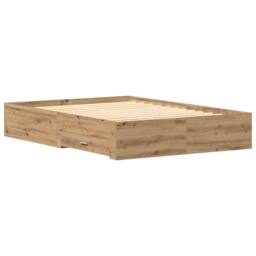 Berkfield Home Modern Bed Frame with Drawers Artisan oak Engineered Wood 140 x 190 cm in Brown - thumbnail 8