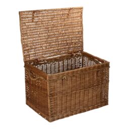 Red Hamper Wicker Large Light Steamed Storage Hamper in Dark Brown - thumbnail 4