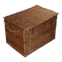 Red Hamper Wicker Large Light Steamed Storage Hamper in Dark Brown - thumbnail 2