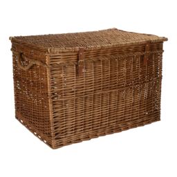 Red Hamper Wicker Large Light Steamed Storage Hamper in Dark Brown - thumbnail 1