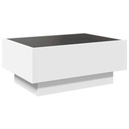 Berkfield Home Coffee Table with LED White 70x50x30 cm Engineered Wood - Size: 70 x 50 x 30 cm - thumbnail 8