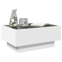 Berkfield Home Coffee Table with LED White 70x50x30 cm Engineered Wood - Size: 70 x 50 x 30 cm - thumbnail 5