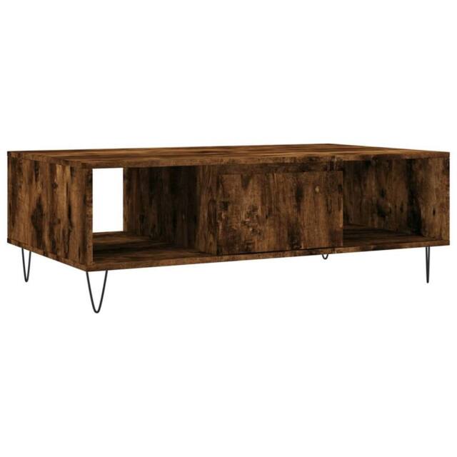 Berkfield Home Coffee Table Smoked Oak 104x60x35 cm Engineered Wood in Brown - Size: 104 x 60 x 35 cm - image 1