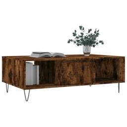 Berkfield Home Coffee Table Smoked Oak 104x60x35 cm Engineered Wood in Brown - Size: 104 x 60 x 35 cm - thumbnail 3