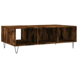 Berkfield Home Coffee Table Smoked Oak 104x60x35 cm Engineered Wood in Brown - Size: 104 x 60 x 35 cm - thumbnail 8