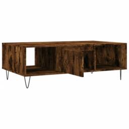 Berkfield Home Coffee Table Smoked Oak 104x60x35 cm Engineered Wood in Brown - Size: 104 x 60 x 35 cm - thumbnail 6