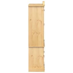 Berkfield Home Glass Display Cabinet Corona 103.5x42x180 cm Solid Wood Pine in Light Tan - thumbnail 5