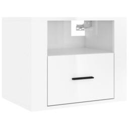 Berkfield Home Elegant Wall-mounted Bedside Cabinets 2 pcs High Gloss White 50x3 - thumbnail 5