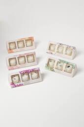 Homescapes Crystal Scented Candle Gift Set Pack of 3 with Natural Gemstones in Grey - Size: 3 Pack - thumbnail 4