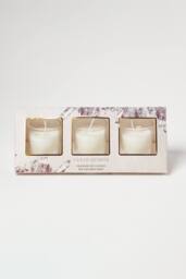 Homescapes Crystal Scented Candle Gift Set Pack of 3 with Natural Gemstones in Grey - Size: 3 Pack - thumbnail 1
