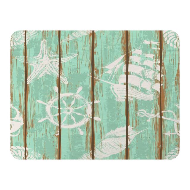 Benjamin Tate Design Nautical Elements On Wood Blanket in Natural - Size: 120 cm x 150 cm - image 1