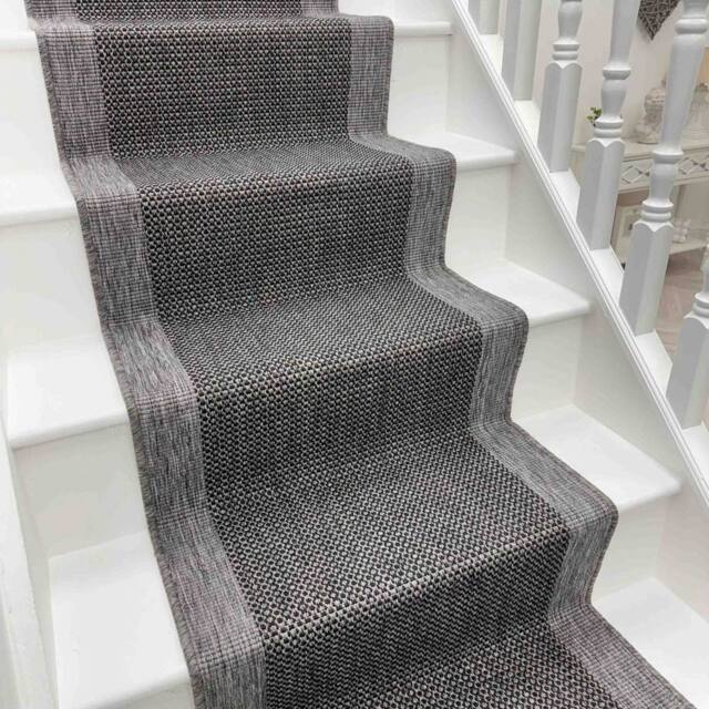 runrug Stair Runner Carpet - Reversible & Durable, 2mm - 'Vichy' in Midnight - Size: 60 cm x 690 cm - image 1