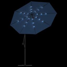 Berkfield Home Elegant Cantilever Umbrella with LED Lights & Steel Pole 300 cm in Blue - thumbnail 6